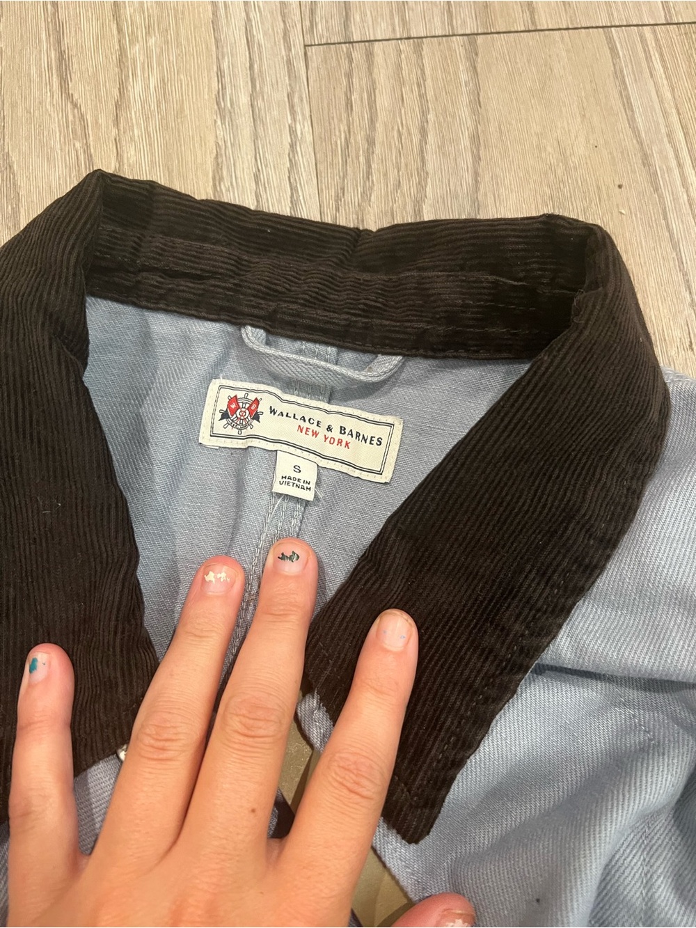 J. Crew Light Blue Jean Jacket with Dark Contrast Collar - Picture 2 of 6